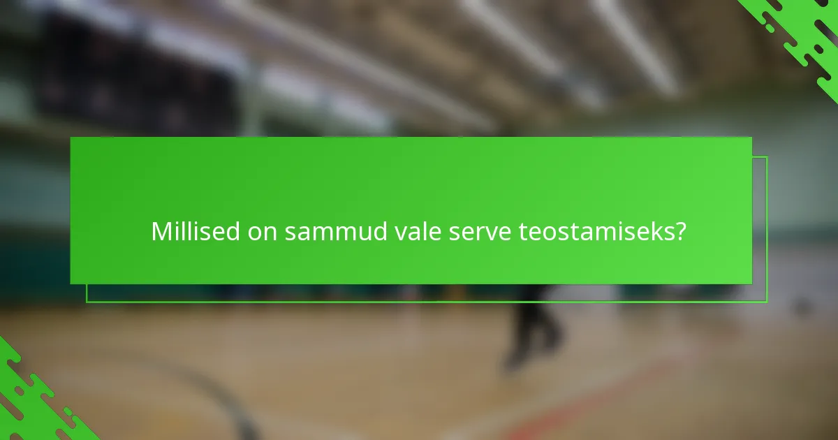 Millised on sammud vale serve teostamiseks?